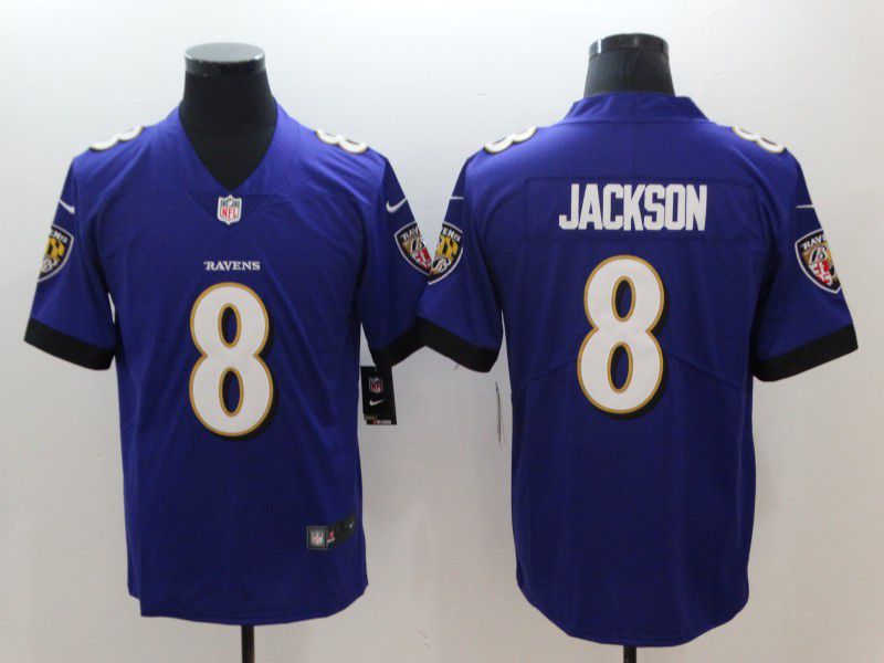 Men Baltimore Ravens 8 Jackson Purple Nike Vapor Untouchable Limited NFL Jerseys